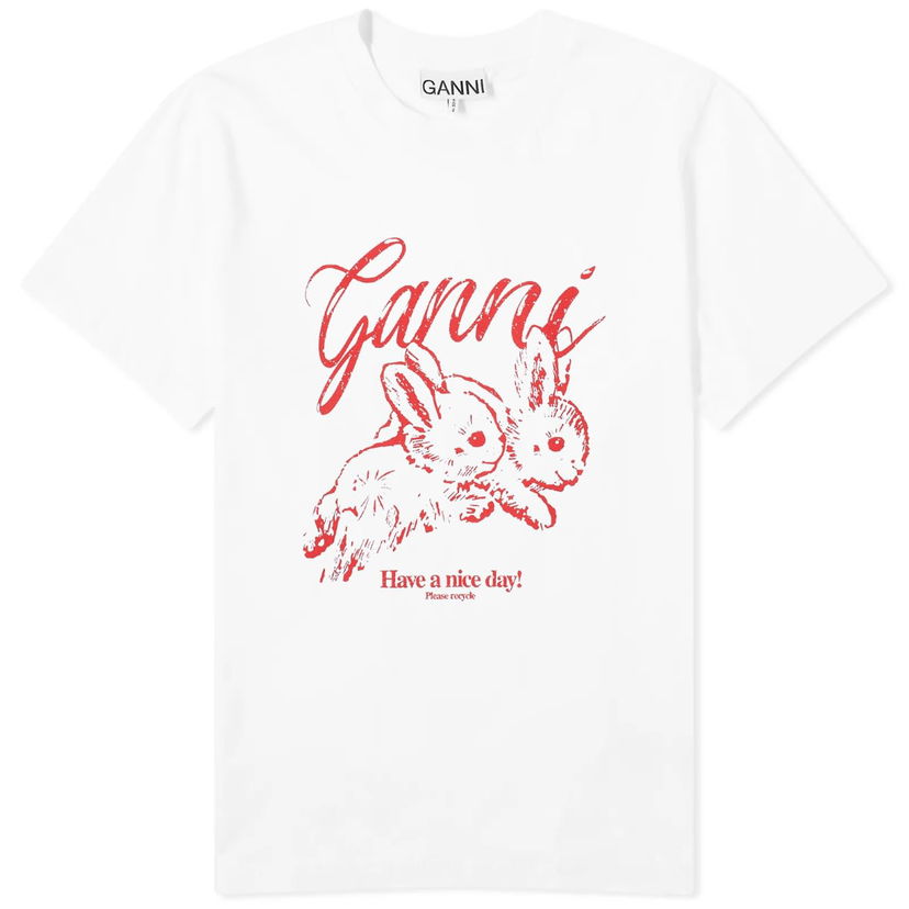 Majica kratkih rukava GANNI GANNI Bunnies Relaxed T-Shirt Bijela | T3994-151
