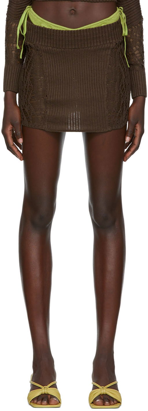Suknja GUIZIO Guizio Knit Mini Skirt Smeđa | MCMS 2