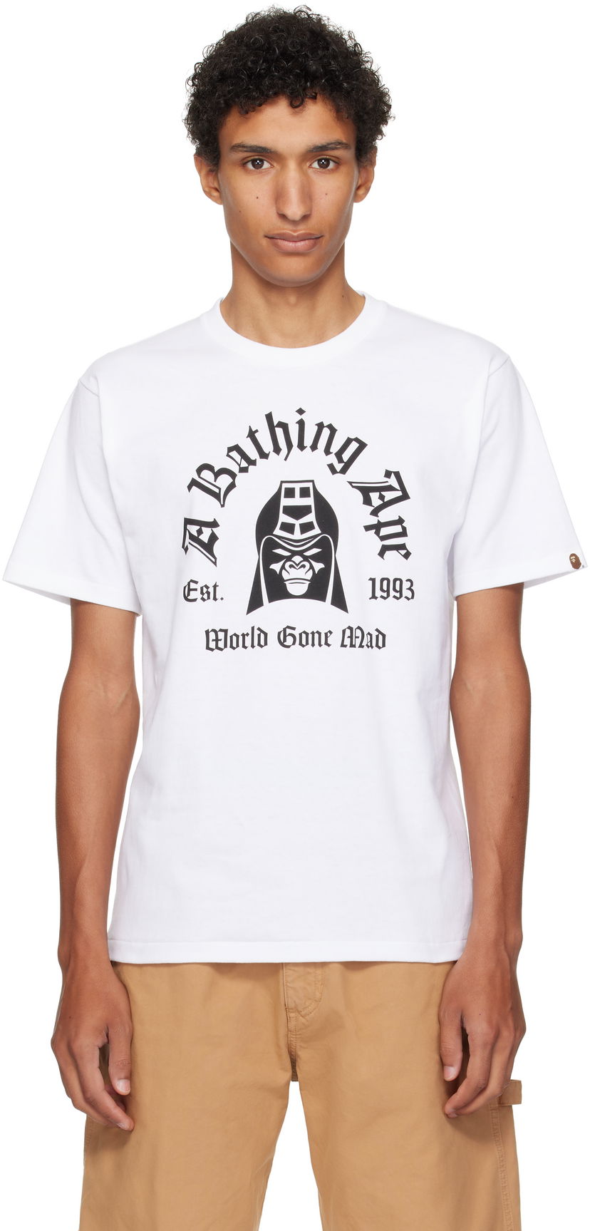 Majica kratkih rukava BAPE Printed Mad General College T-Shirt Bijela | 001TEL301059M