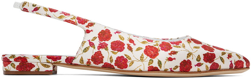 Njega cipela Manolo Blahnik Manolo Blahnik Sawra Slingback Ballerina Flats Bijela | 224-1686