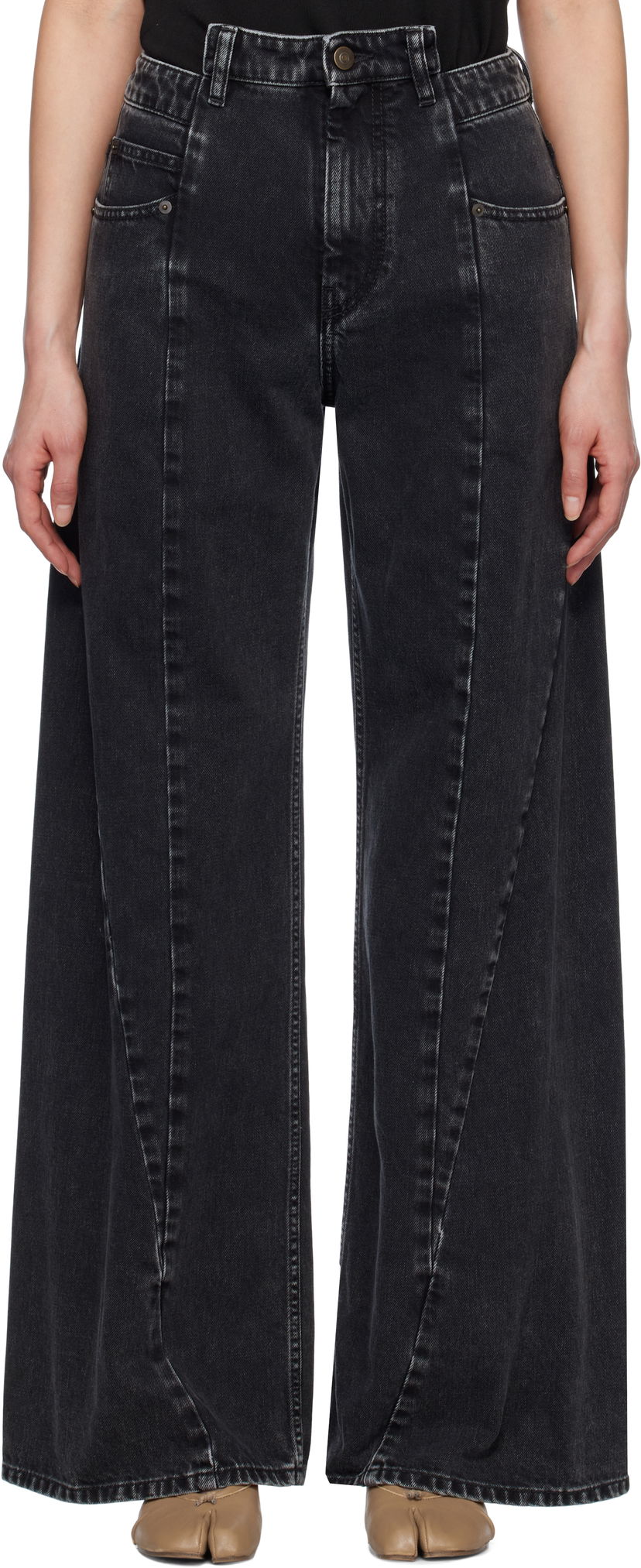 Jeans Maison Margiela Maison Margiela 5 Pocket Wide Leg Jeans Crna | S51LA0133 S30496