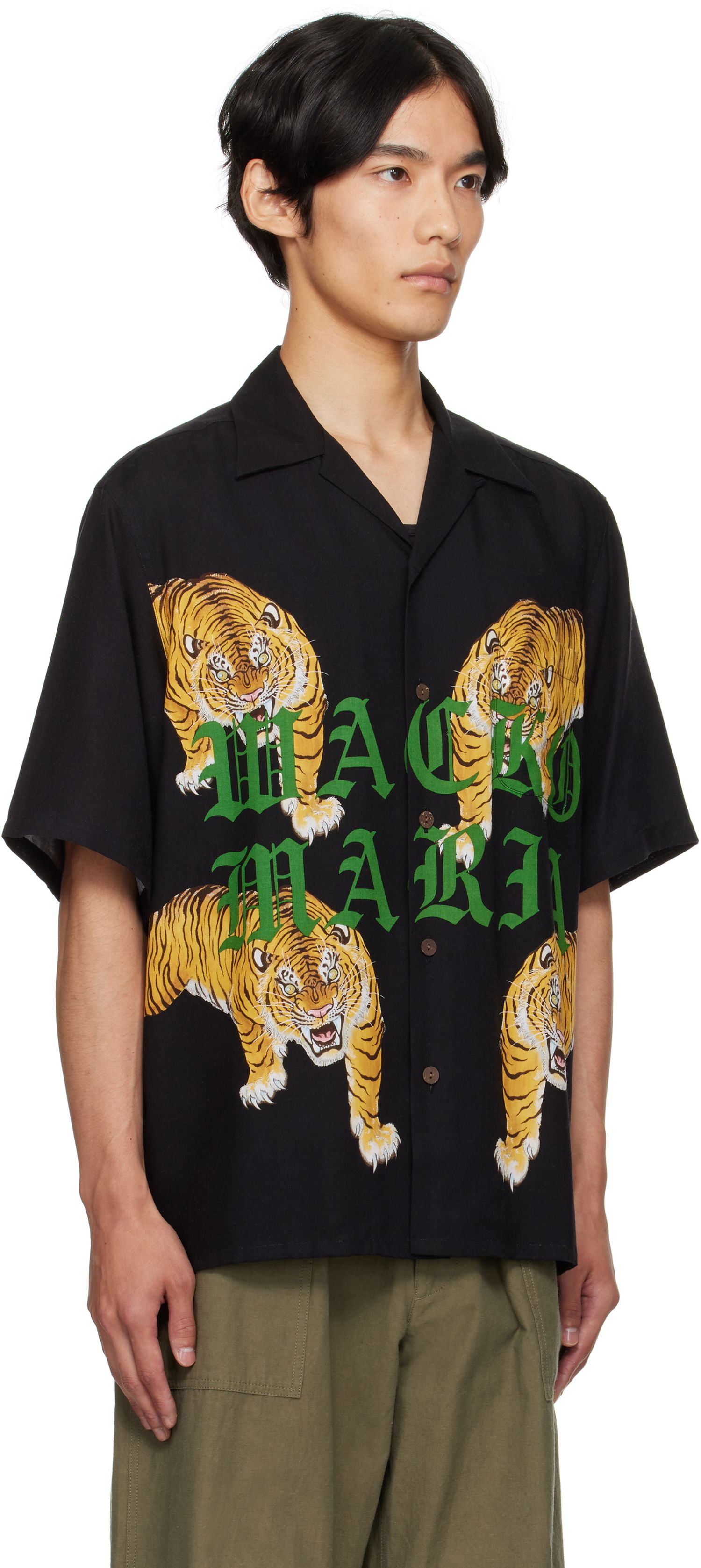Košulja WACKO MARIA WACKO MARIA Tim Lehi Tiger Print Shirt Crna | 25SS-WMS-HI07, 1