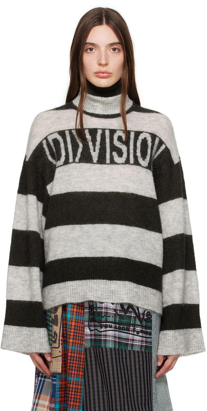 Džemper (di)vision (di)vision Striped Turtleneck Sweater Siva | 130006
