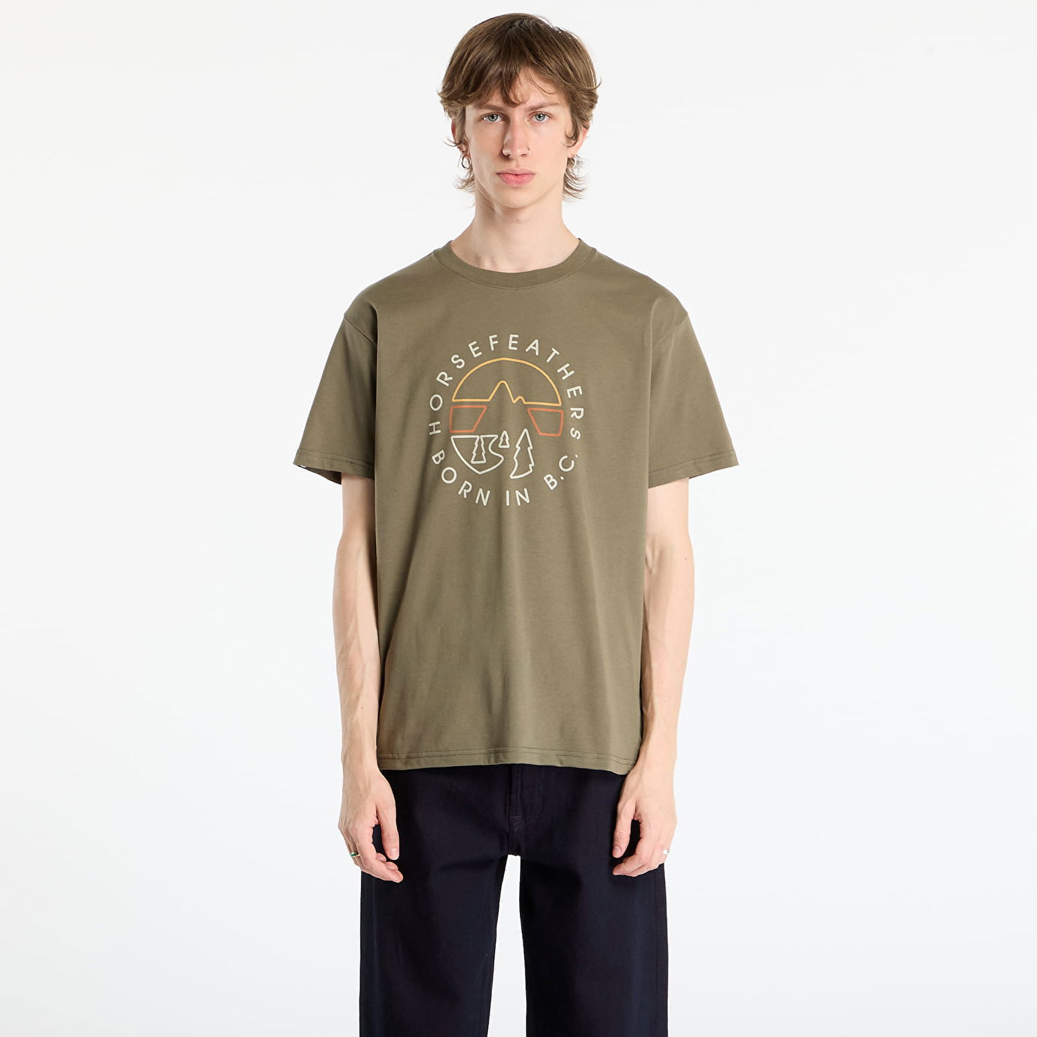 Majica kratkih rukava Horsefeathers Line Circle T-Shirt Zelena | SM1392A, 0