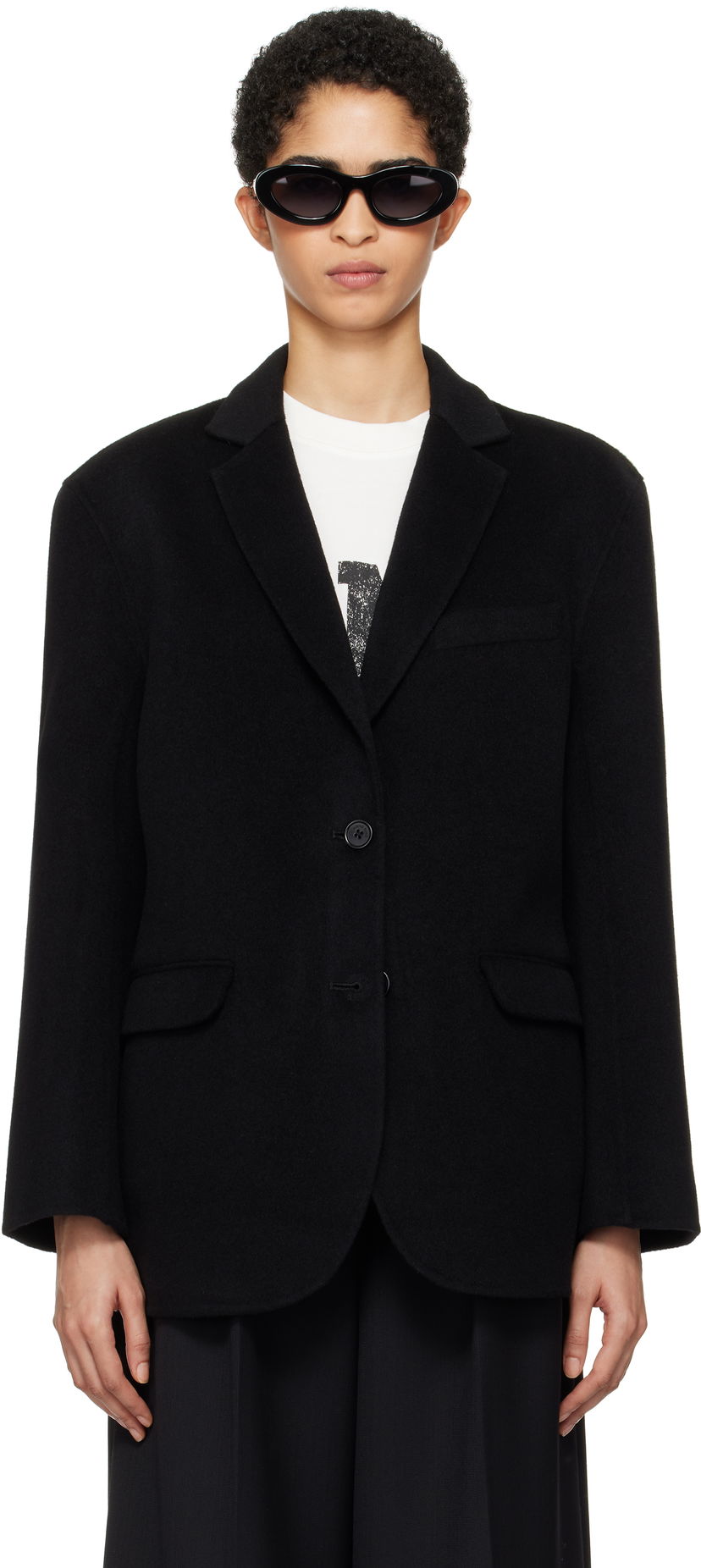 Jakna Anine Bing Black Single-Breasted Blazer Crna | A-01-7073-000