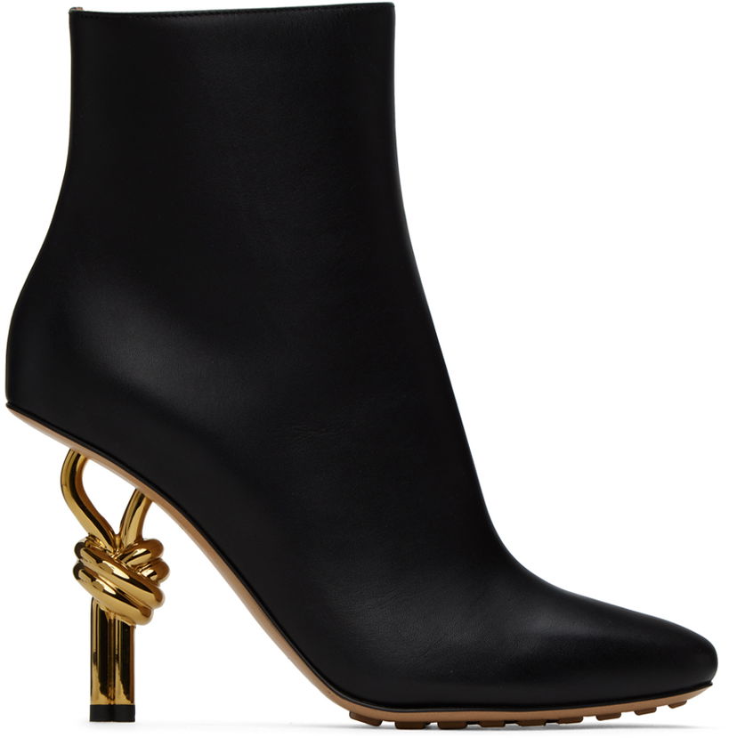 Tenisice i cipele Bottega Veneta Bottega Veneta Knot Heel Ankle Boots Crna | 763831 V3M70