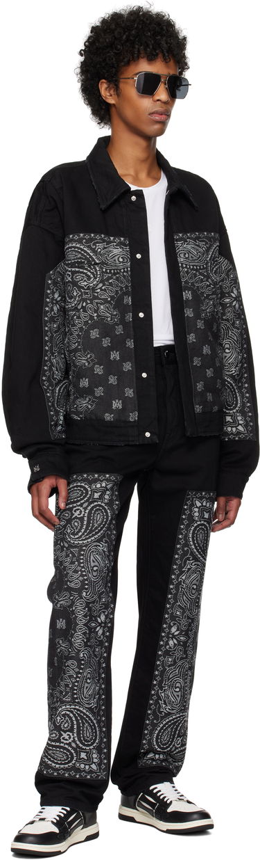 Jakna AMIRI AMIRI Bandana Jacquard Denim Jacket Crna | AMDNBN1007, 3