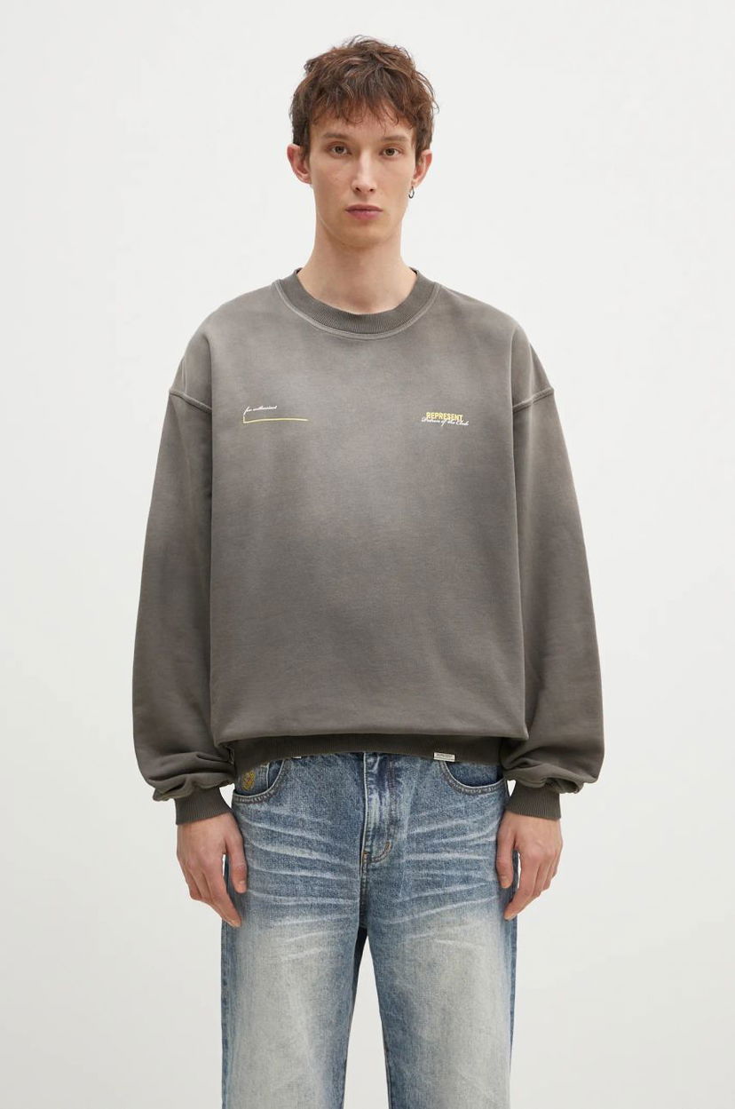 Dukserice Represent Clo Represent Patron Of The Club Graphic Print Sweatshirt Siva | MLM4272.16