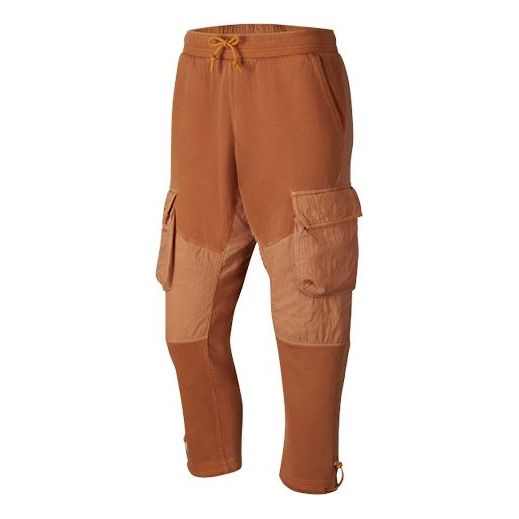 Cargo hlače Jordan Jordan Engineered Washed Knit Splicing Pocket Casual Pants Smeđa | CV2791-875