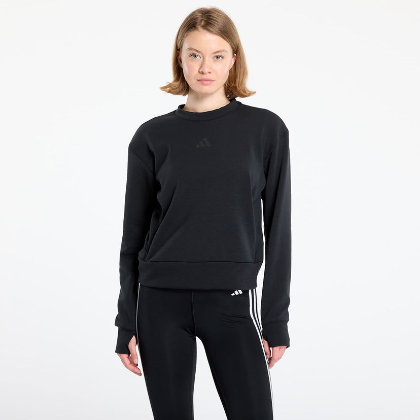 Dukserice adidas Performance Designed-for-Training Warm-Up Crewneck Sweatshirt Crna | JP2655