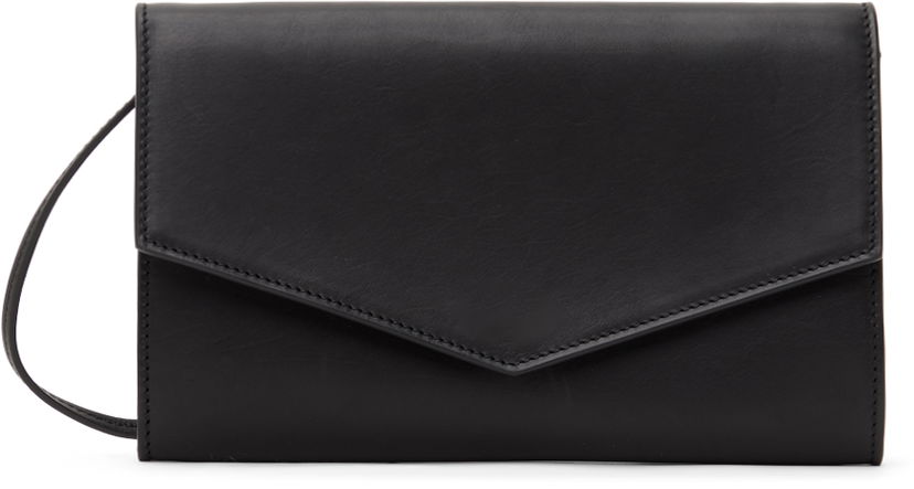 Ručna torbica The Row Envelope Leather Clutch Crna | W1600-L114