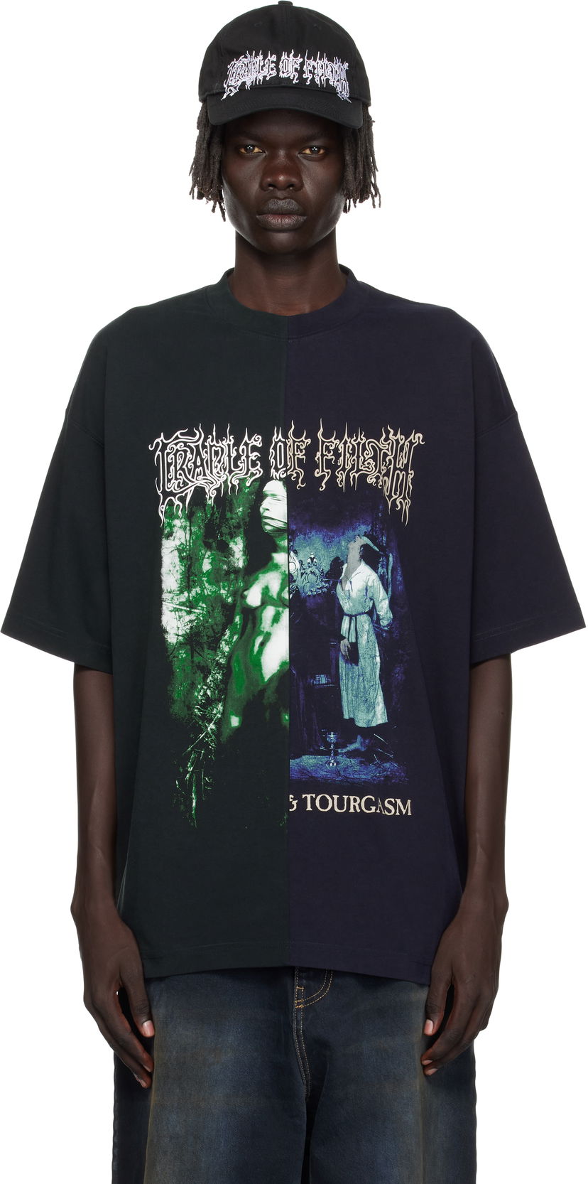 Majica kratkih rukava VETEMENTS Vetements Cradle of Filth Cut-Up Oversized T-Shirt Crna | UCF76TR850EN