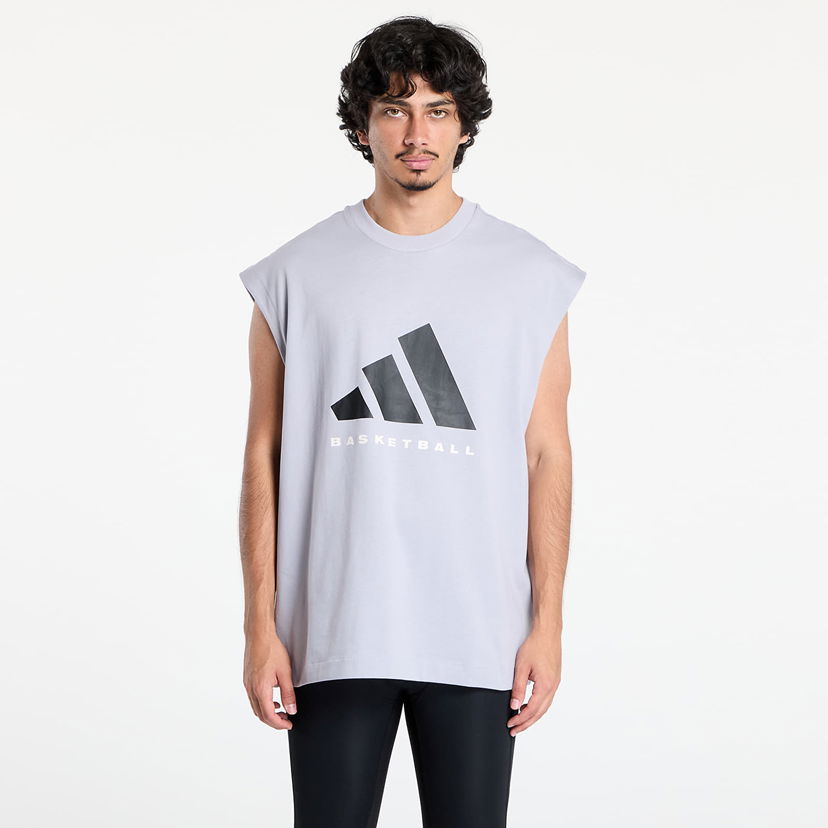 Majica bez rukava adidas Performance Adidas Basketball Sleeveless T-Shirt Siva | JN3973