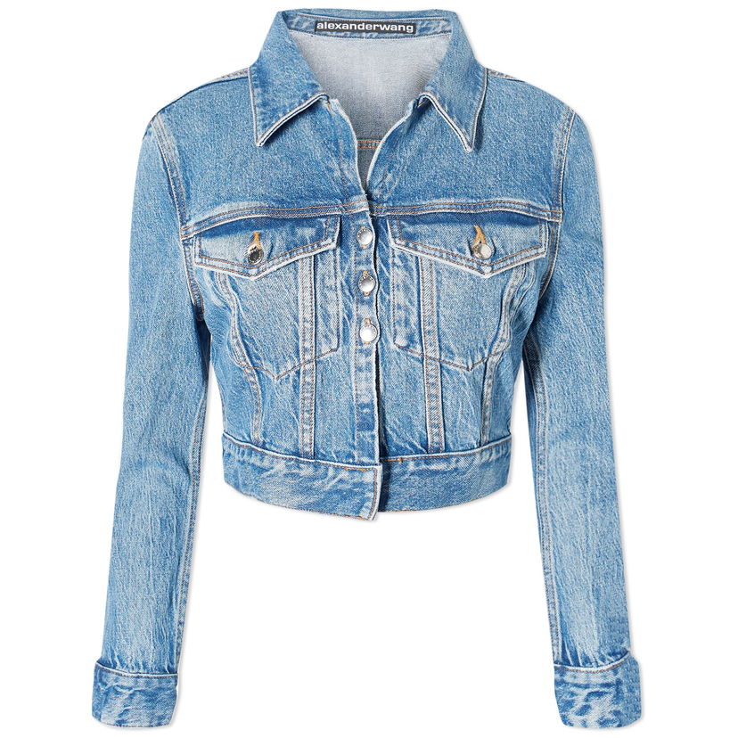 Jakna Alexander Wang Shrunken Cardi Trucker Denim Jacket Plava | 4DC1242212-482A