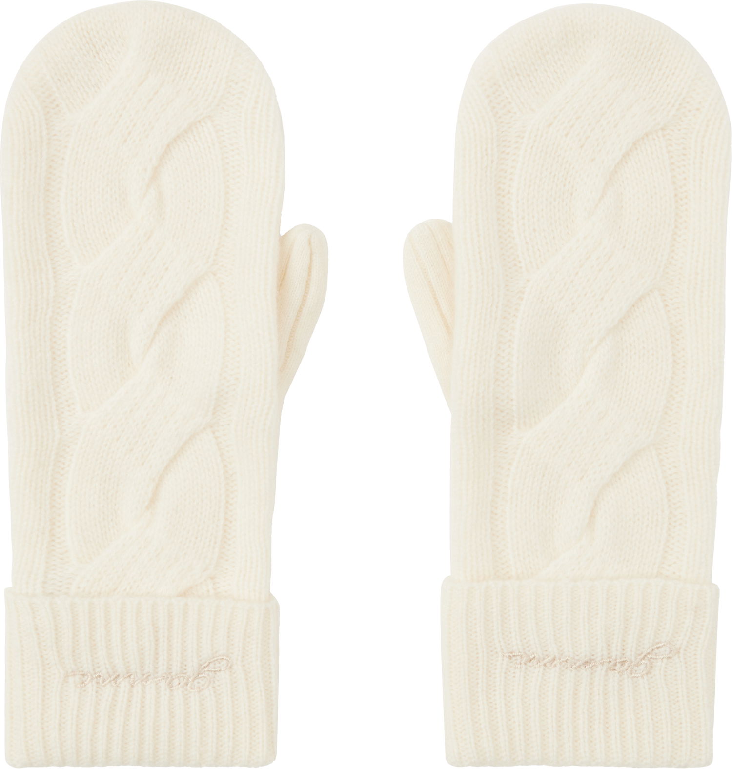Rukavice GANNI GANNI Cable Knit Cashmere Blend Mittens Bijela | A6491, 0