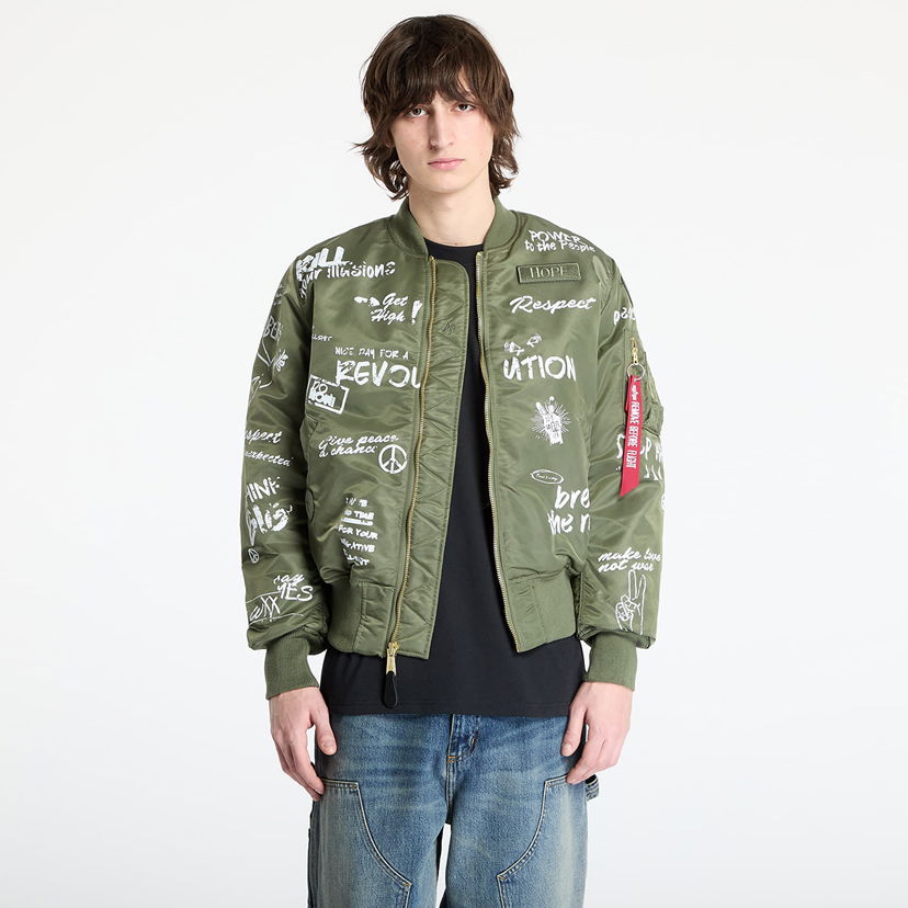Bomber jakna Alpha Industries Alpha Industries MA-1 Peace Bomber Jacket Zelena | 156136-01