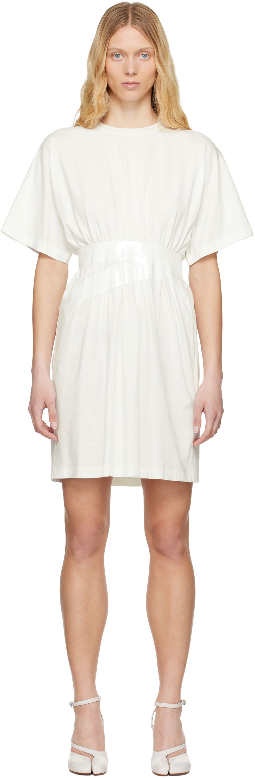 Haljina Maison Margiela MM6 Maison Margiela Taped Jersey Dress Bijela | S52DA0063 M20048