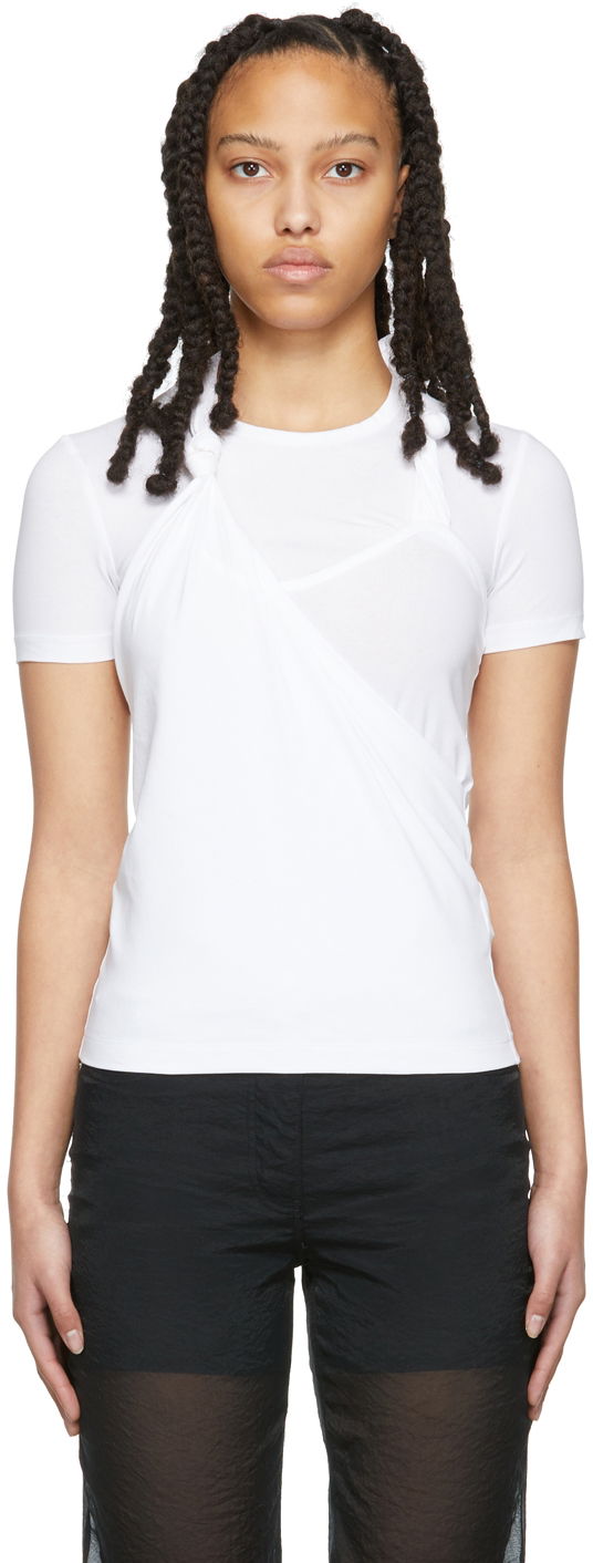 Majica bez rukava Helmut Lang Helmut Lang Twisted Jersey T-Shirt Bijela | M02HW507