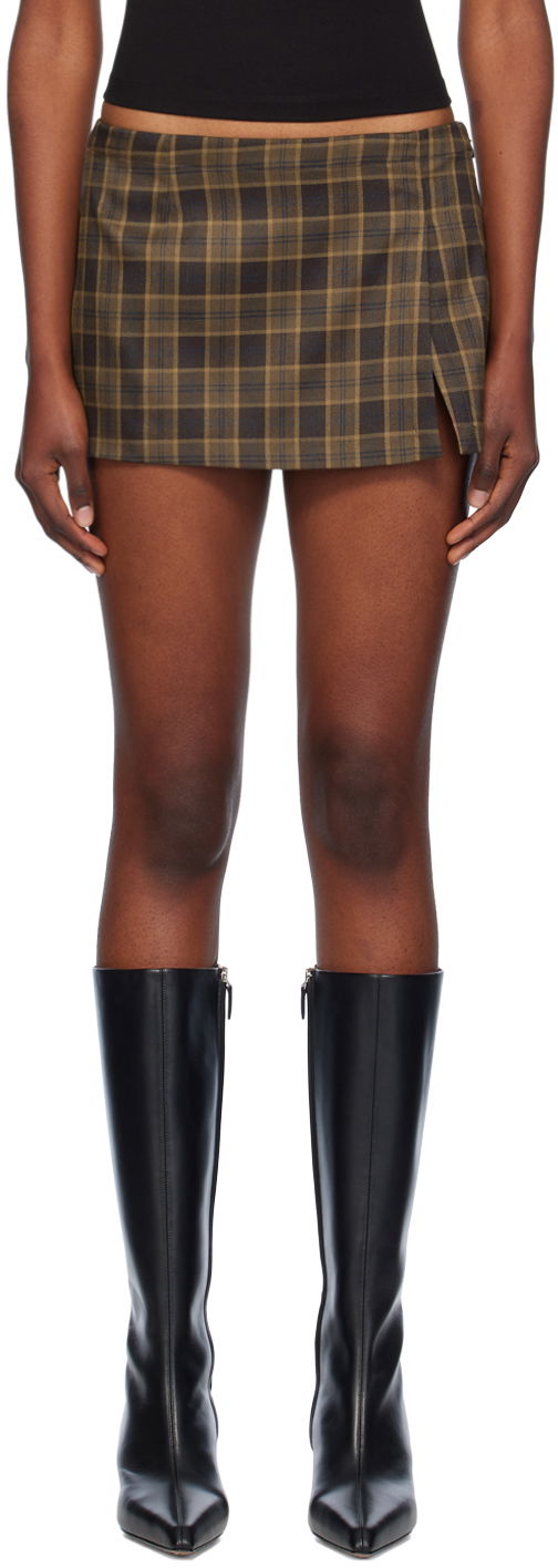 Suknja Miaou Miaou Micro Plaid Miniskirt Smeđa | 4012PLBPLB