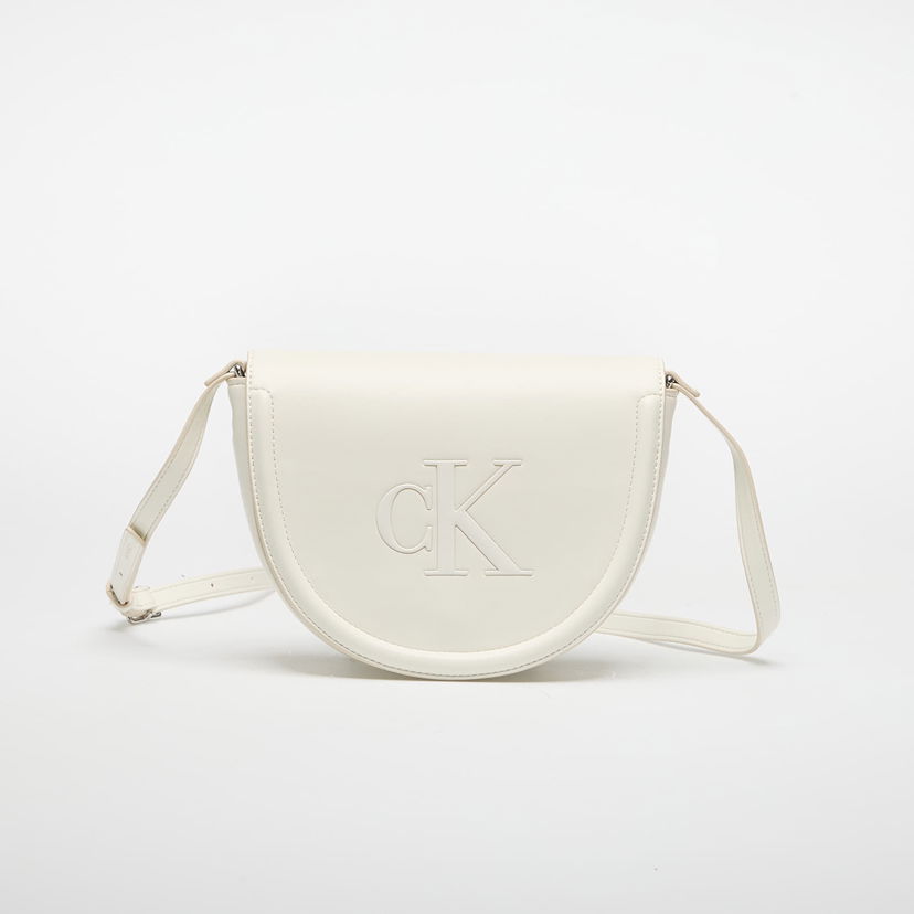Torba za rame CALVIN KLEIN Calvin Klein Bold Ck Saddle Crossbody Bag Bijela | LV04F3221G FUP