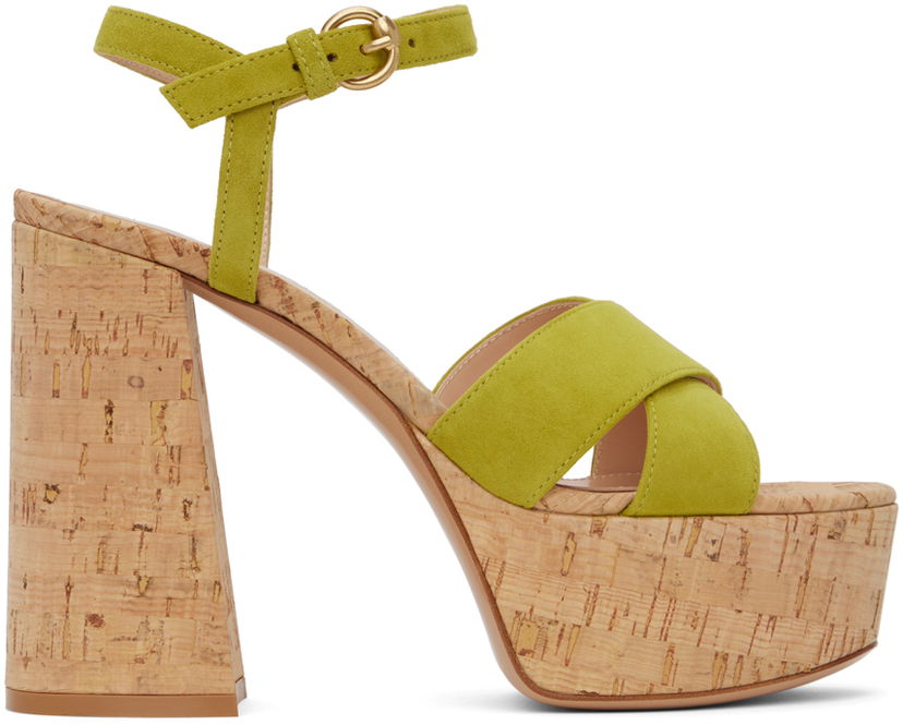 Tenisice i cipele Gianvito Rossi Bebe Cork Platform Sandals Zelena | G31522.70RIC.CSG