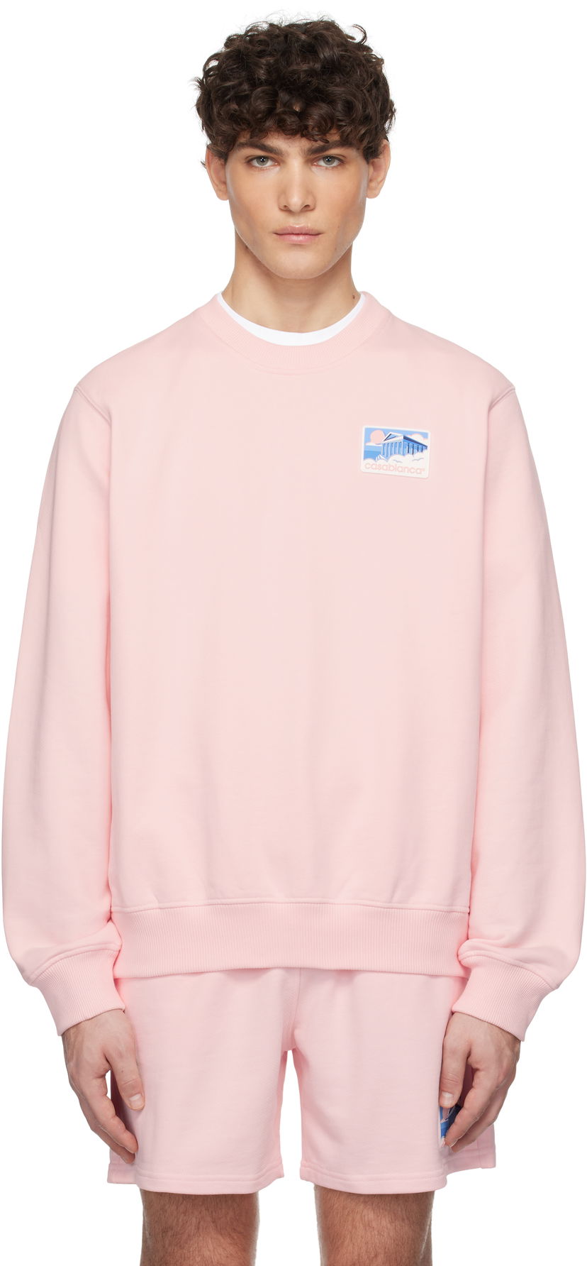 Dukserice Casablanca Temple Patch Classic Sweatshirt Ružičasta | MPS25-JTP-293-04