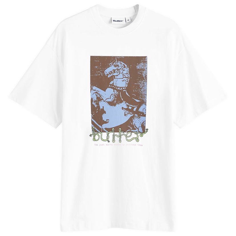 Majica kratkih rukava Butter Goods Carousel T-Shirt Large Bijela | BG243102-WHT