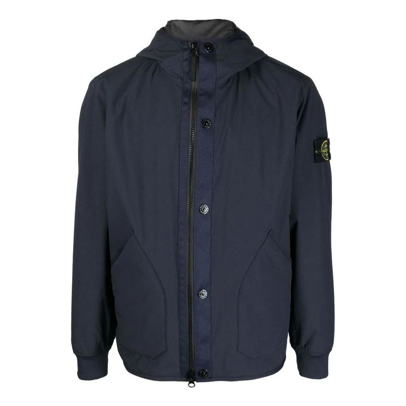 Vjetrovka Stone Island Stone Island Logo-Appliquéd Hooded Jacket Plava | 791541027-V0020
