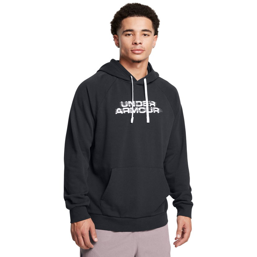 Dukserice Under Armour Rival Fleece Textured Glitch Hoodie Crna | 1389428-001