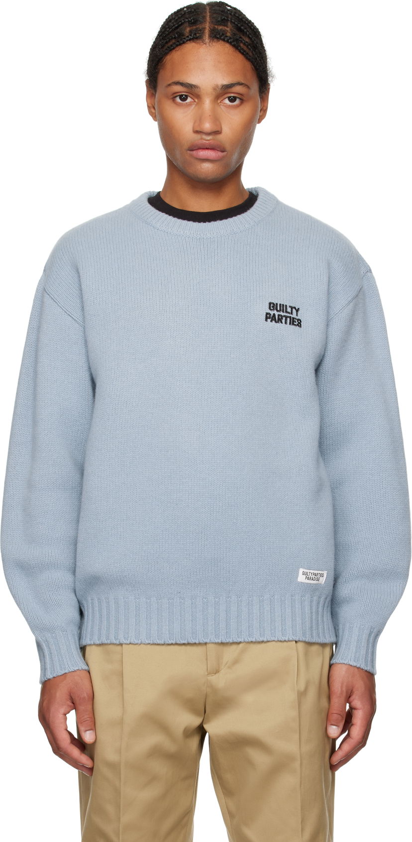 Džemper WACKO MARIA Sweater Classic Knit Plava | 24FW-WMK-KN07