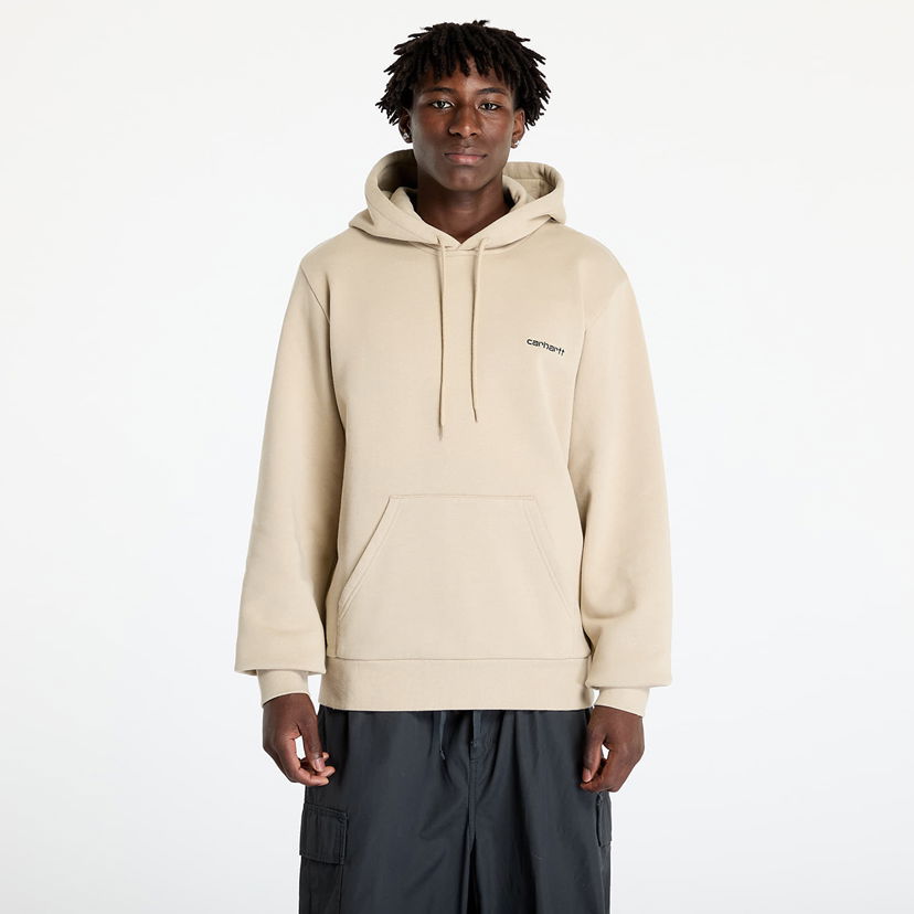 Dukserice Carhartt WIP Hooded Script Embroidery Sweat Wall/ Black Bež | I033658.AWXX.