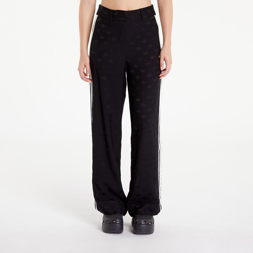 Hlače adidas Originals Premium Woven Jaquard Pants Black Crna | JI9659