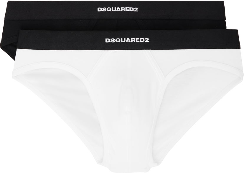 Gaćice DSQUARED2 Dsquared2 Two-Pack Stretch Cotton Briefs Bijela | DCX200070