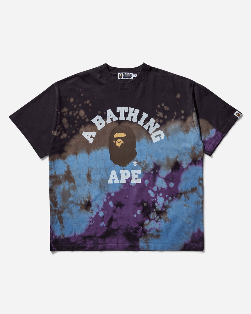 Majica kratkih rukava BAPE Tie-Dye College T-Shirt Ljubičasta | 1K80109003 BLACK