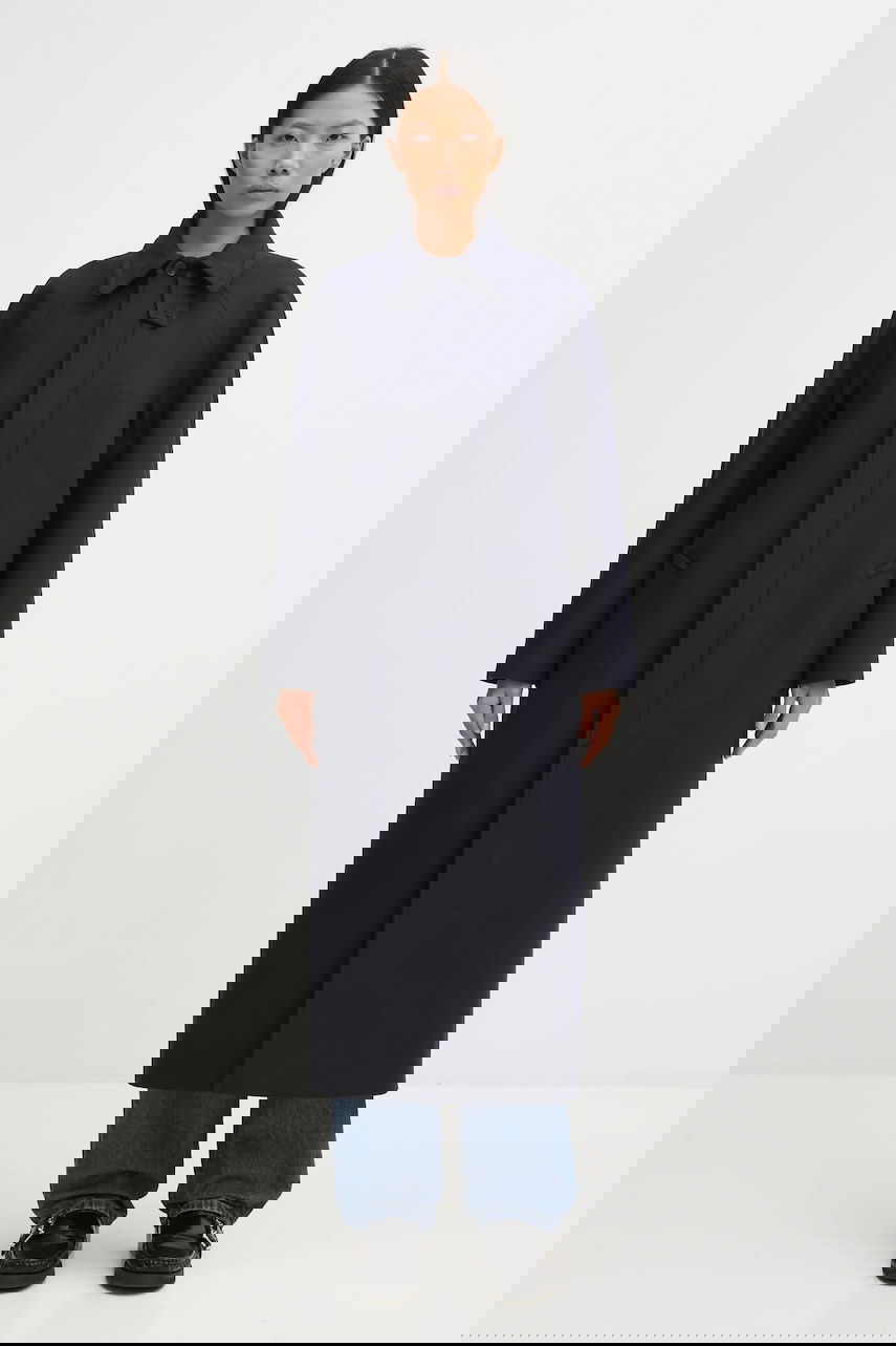 Kaputi A.P.C. Long Wool Blend Coat Gaia Tamnoplava | WVBEB.F01533, 0