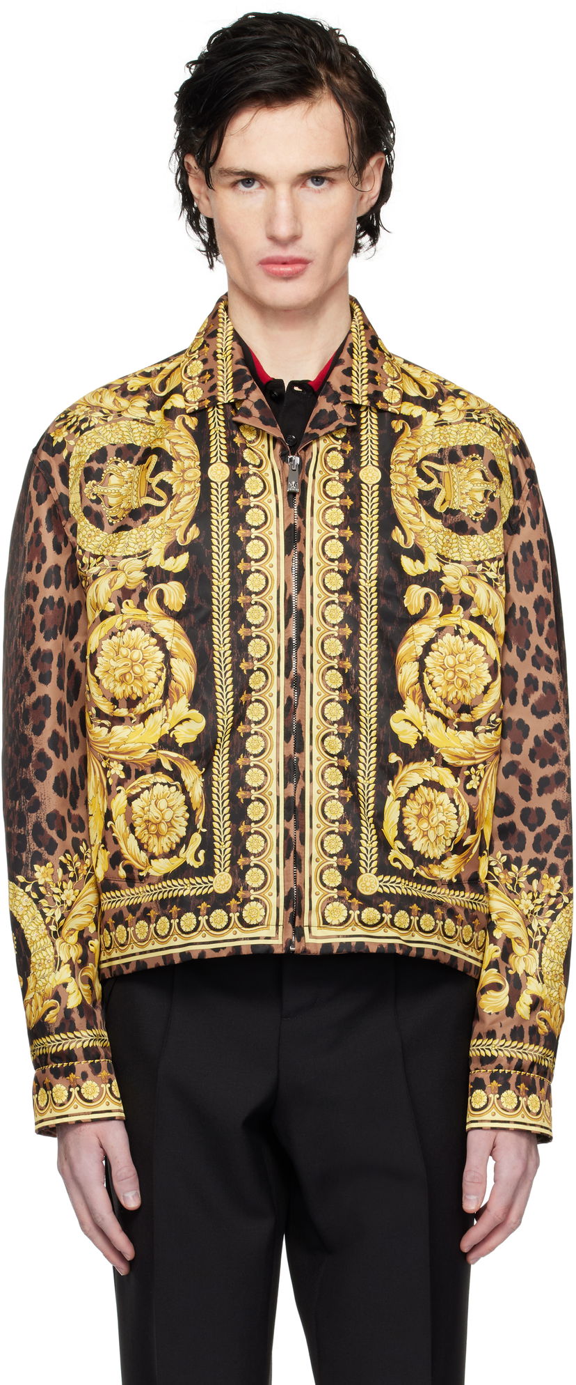 Jakna Versace Wild Barocco Print Blouson Jacket Crna | 1016717_1A12366