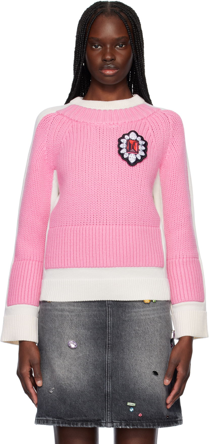 Džemper Marc Jacobs Marc Jacobs Trompe L'oeil Knit Sweater Ružičasta | 2S5RTP002K25