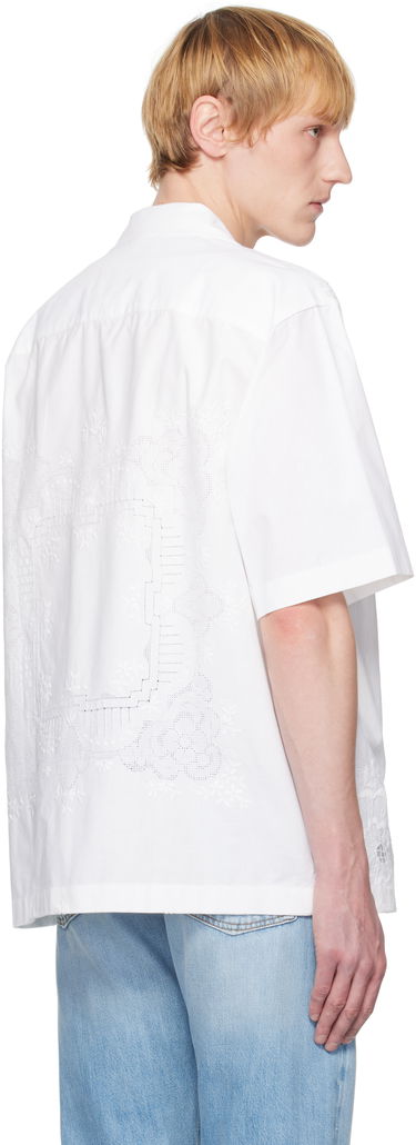 Košulja Marine Serre Marine Serre Regenerated Linen Bowling Shirt Bijela | USI016A UWOV0007, 2
