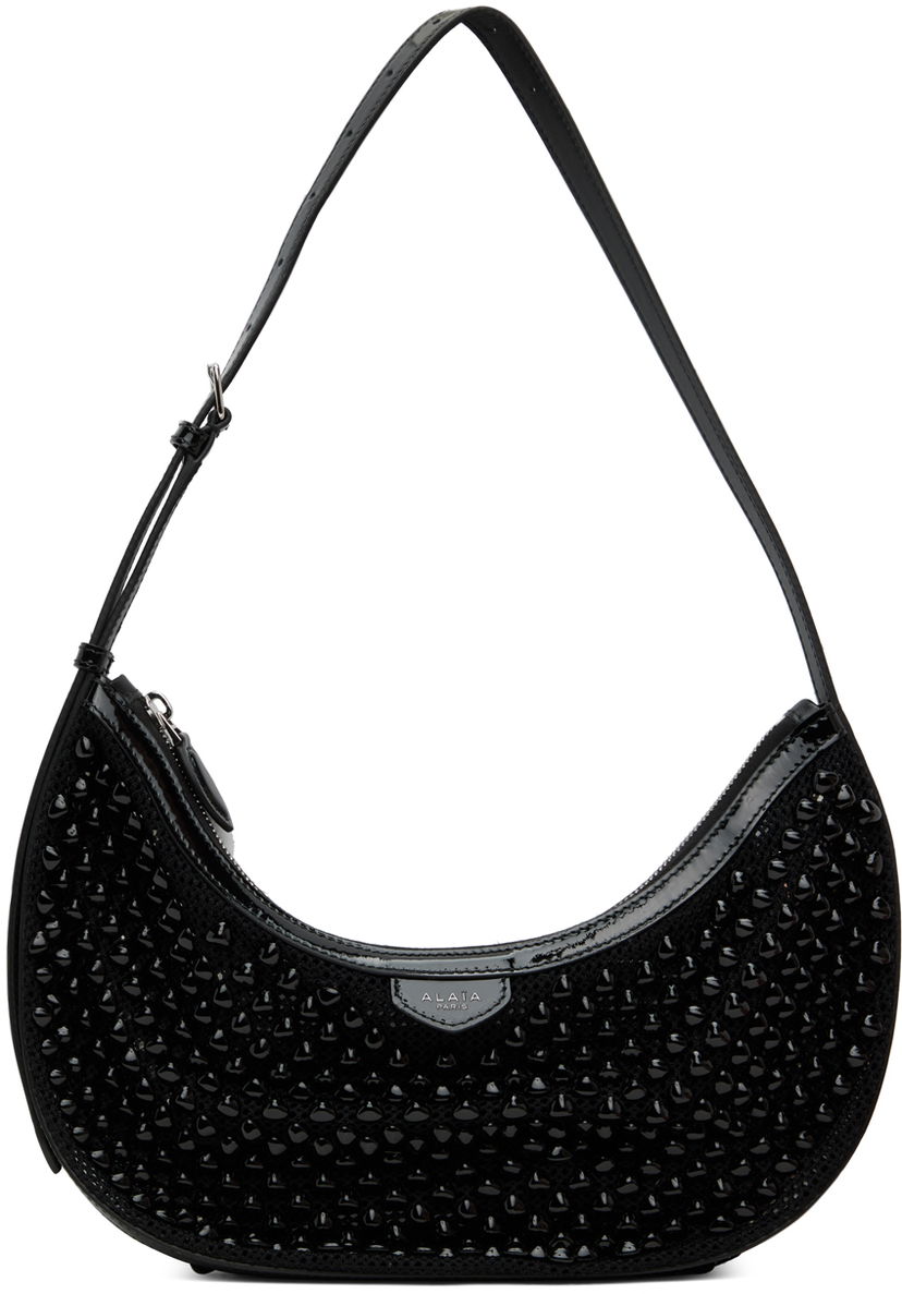 Torba za rame Alaïa ALAÏA Black One Piece Demi Lune Bag Crna | AA1S02731CA311