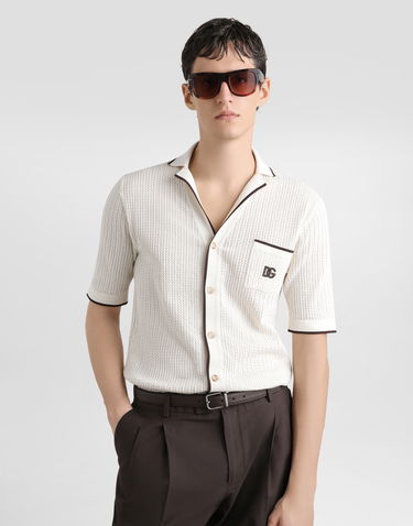 Polo majica Dolce & Gabbana Dolce & Gabbana Knitted Polo Shirt Bijela | GXVC3ZJBCH1M2826, 1