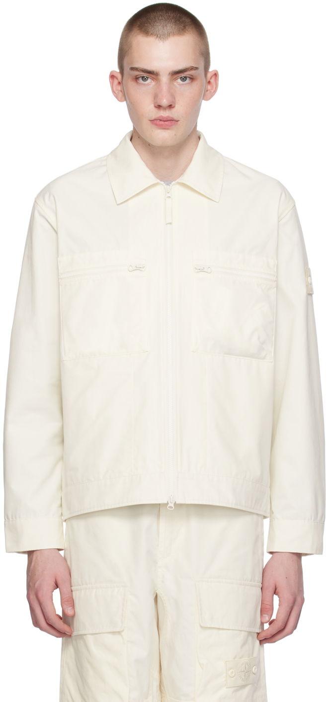 Jakna Stone Island Patch Jacket Bijela | 8015432F1