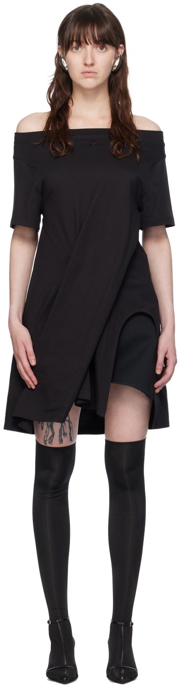 Haljina Courrèges Courrèges Boatneck Minidress Crna | 224JRO420JS0107