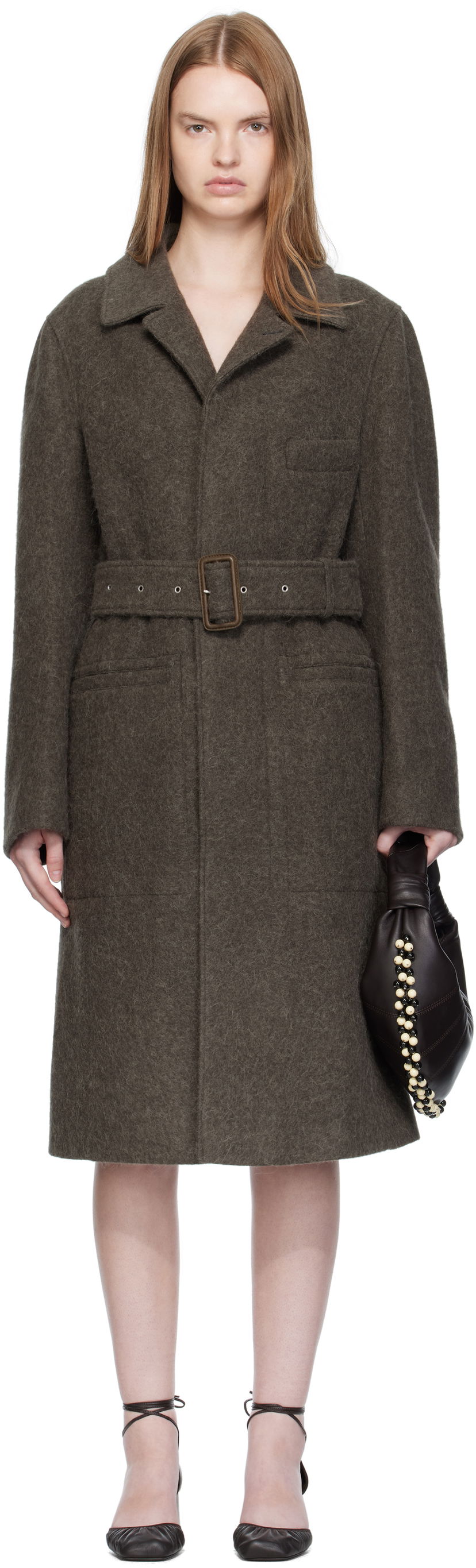 Kaputi LEMAIRE LEMAIRE Belted Tailored Coat Smeđa | CO1119 LF504