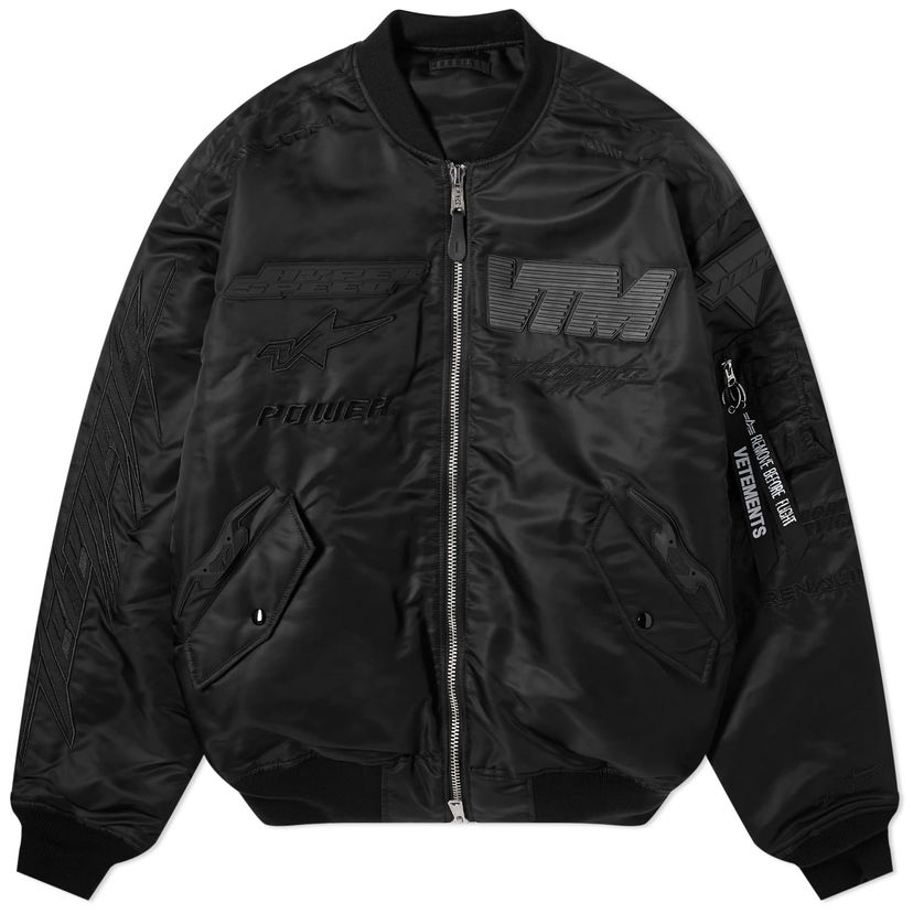 Bomber jakna VETEMENTS Blackout Racing Bomber Jacket Crna | UE64JA920B