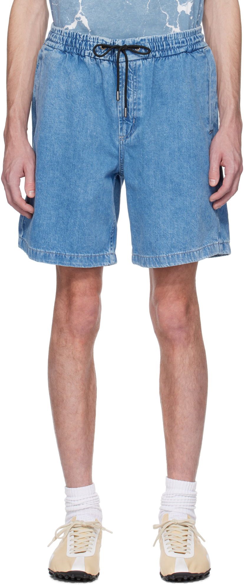 Kratke hlače BOSS Faded Denim Shorts Plava | 50537804