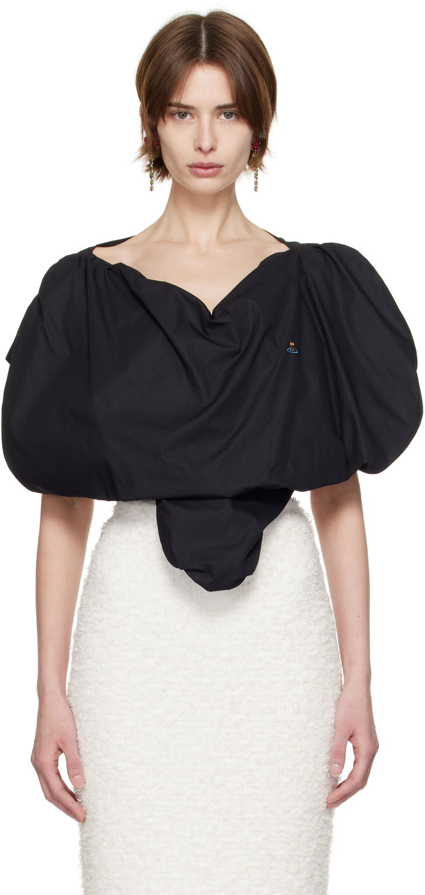 Košulja Vivienne Westwood Vivienne Westwood Heart Puff Sleeve Blouse Crna | 1505000J-W009Q-