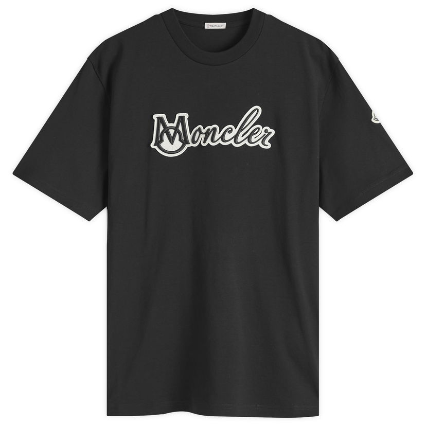 Majica kratkih rukava Moncler Cotton Jersey T-Shirt with Logo Patch Crna | 8C000-11-89AJS-999