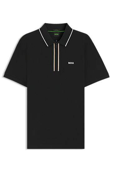 Polo majica BOSS Slim-Fit Quick-Dry Stretch Cotton Polo Shirt Crna | 50544450