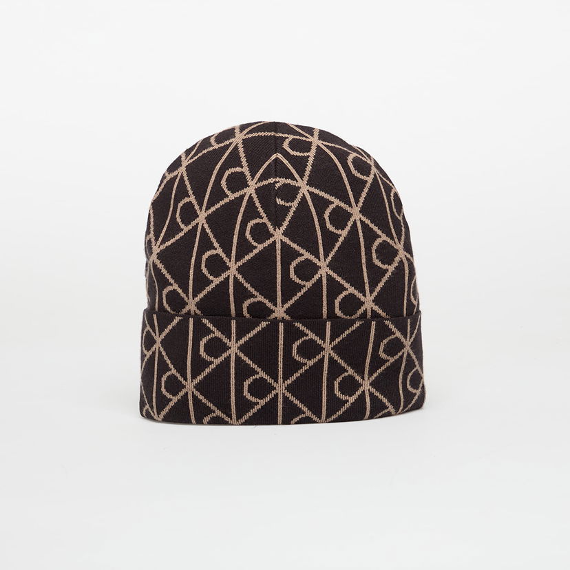 Kapica CALVIN KLEIN Calvin Klein Emblem Aop Fine Knit Beanie Smeđa | LV04D8050G UB1