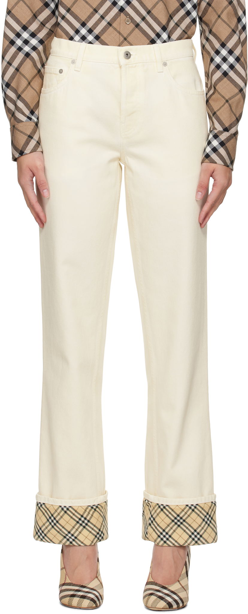 Jeans Burberry Rolled Cuff Jeans Bež | 8099677